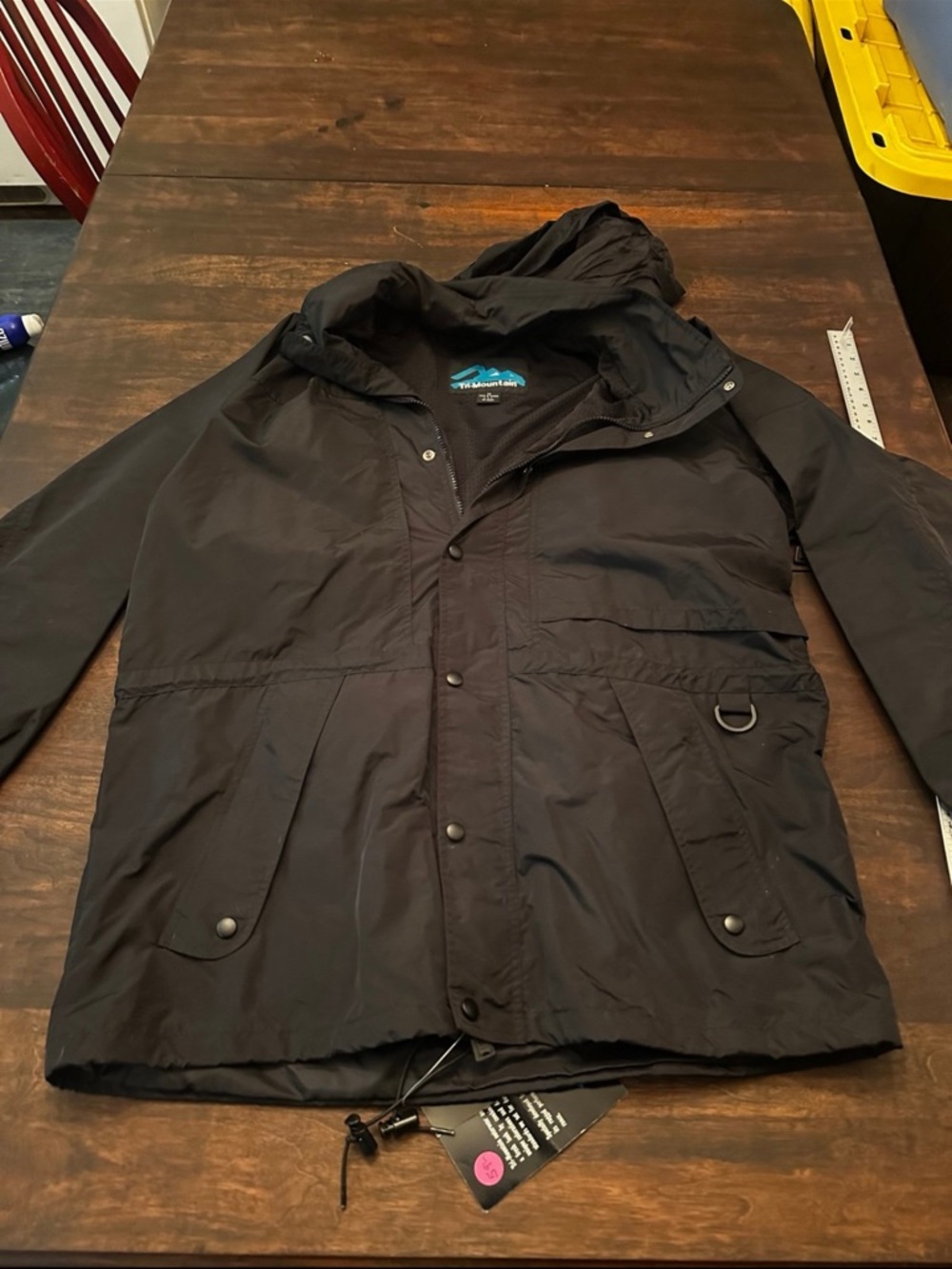 Men's Black rain Jacket medium